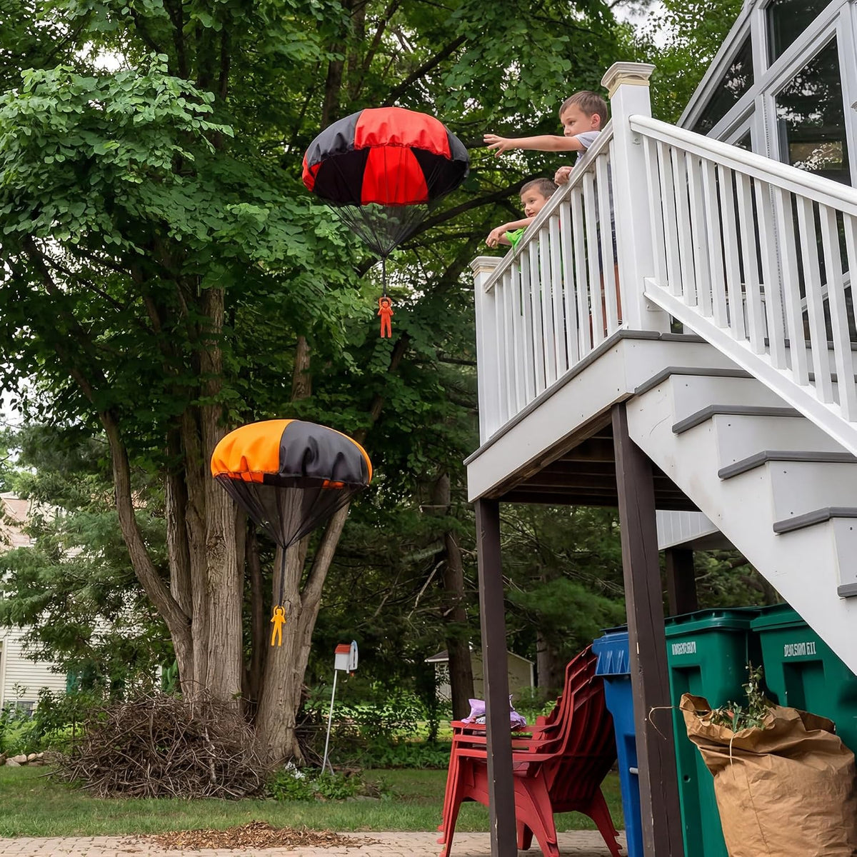 Yeeeasy Tangle-Free Parachute Toys for Kids Outdoor Flying Game - Standard 8Pcs - image 2
