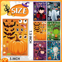 LINAYE make your own Halloween stickers, 60 sheets with ghost, witch and vampire parts - view 15