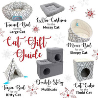 Kitty City Large Cat Tunnel Bed, Cat Bed, Pop Up Bed, Cat Toys, White