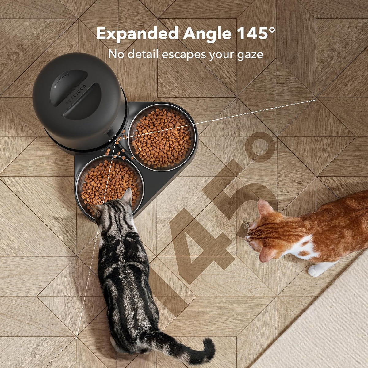 PETLIBRO Automatic Cat Feeder for 2 Cats - Black / 5L (With Camera) - image 3