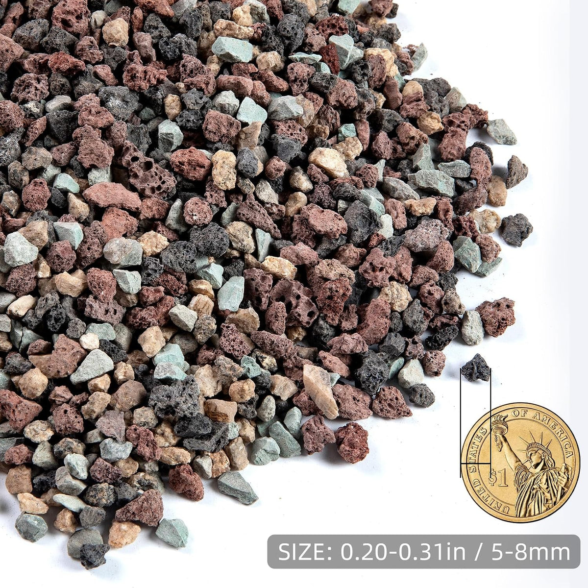 Silica Gravel, Multi-Purpose Mixed Silica Sand for Fire Pits - 5LB / Lava - image 3