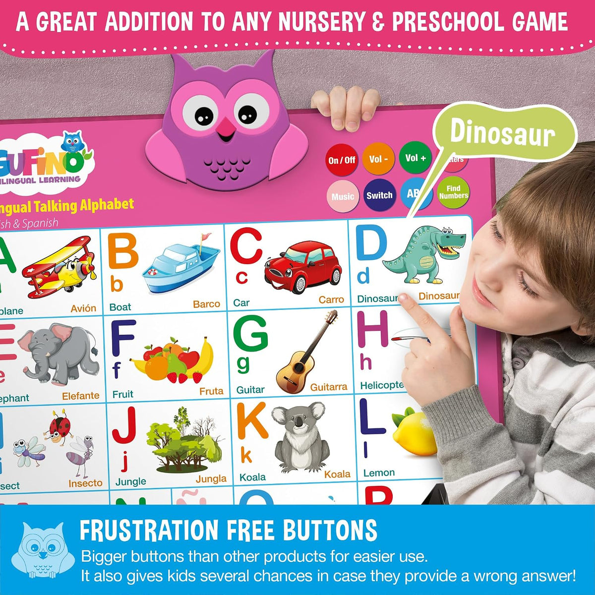 English & Spanish Alphabet Poster - Alphabet Pink - image 2