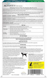 TevraPet Activate II Flea and Tick Prevention for Dogs | 4 Count | Small Dogs 4-10 lbs | Topical Drops | 4 Months Flea Treatment