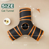 Love's cabin Cat Tunnel for Indoor Cats - Black&Orange / S (23.6"x13"x11") - image 2