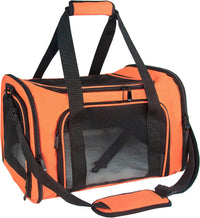 Soft Sided Carrier for Small Medium Cats Dogs - 17.0"L x 11.0"W x 11.0"H / Orange