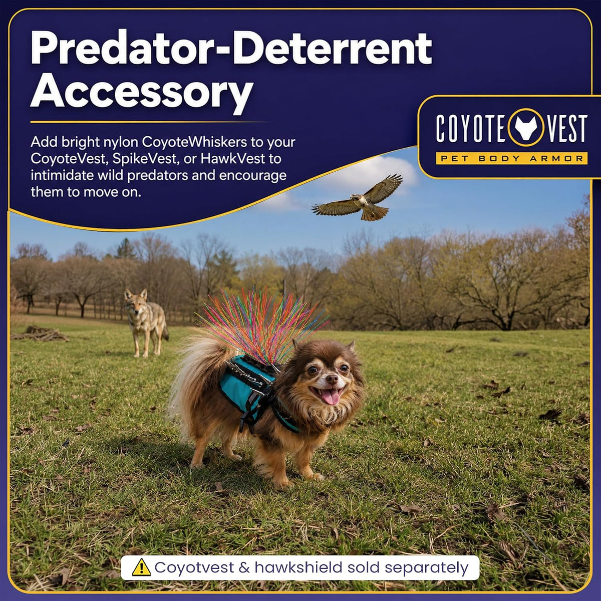 Coyotevest Coyotewhiskers Protective Nylon Dog Harness Bristles - White - image 4