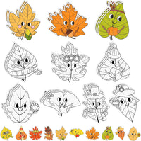 X1zuue fall leaf color your own magnet craft kit, 30 sets with maple and oak leaves - view 10