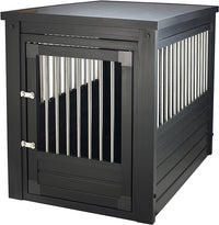 New Age Pet ECOFLEX Dog Crate End Table - Furniture-Style Pet Crate for Crate Trained Dogs - Stainless Steel Tubing & a Latched Closure - 10 Year Manufacturer's Warranty.
