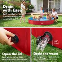 SLOOSH Foldable Dog Kiddie Pool - Red / 71" x 12" - image 2