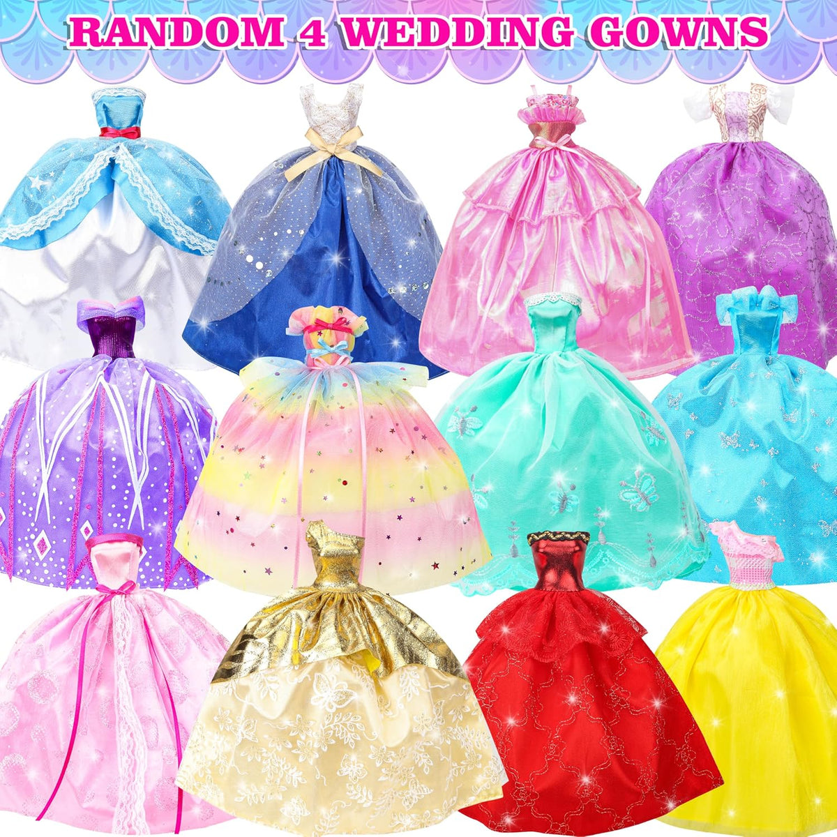 Style Shine 100 Pcs Doll Clothes & Accessories Toy for 11.5 Inch Doll – Fun for Kids & Family - S-Cloth - image 2