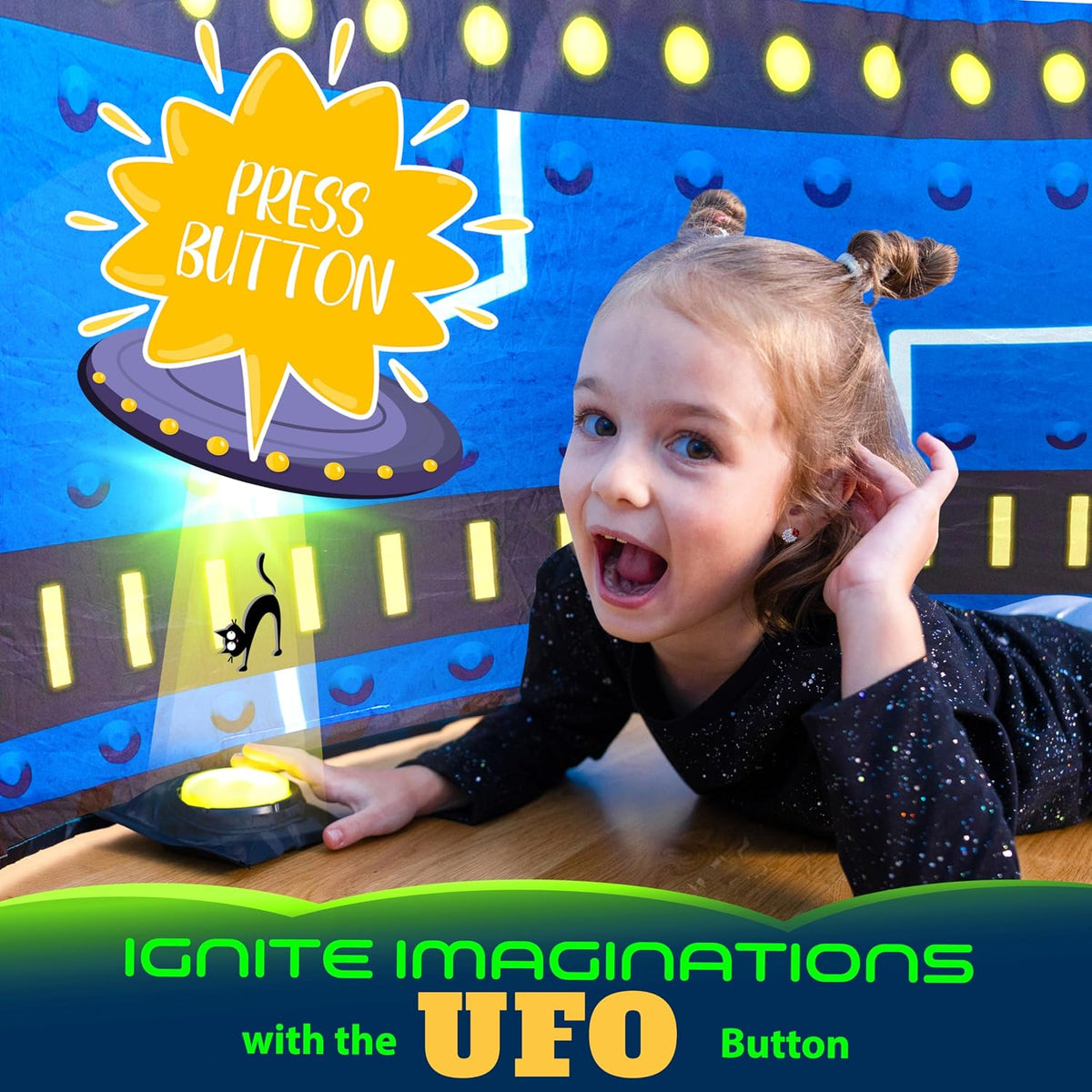 W&O Space Explorer Inflatable Fort with Lights & Sound - Glowing Ufo - image 4