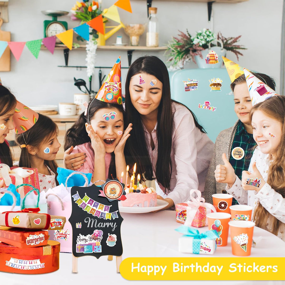 LINAYE 24 Sheets Happy Birthday Stickers, 730 Counts - Birthday 24 Sheets - image 2