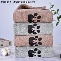 Dogvingpk Dog Towels for Drying Dogs 2 Pack - 2grey and 2brown / M-36" * 28" - image 4