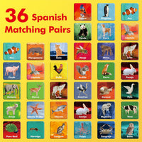 Hebayy 72 PCS Memory Matching Game - Real Animals-B (Spanish version) - image 2