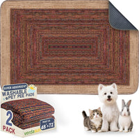 Washable Pee Pads for Dogs, Reusable Puppy Potty Training Pads - Sisal Bohemian Print / 48" ×72"(pack of 2)