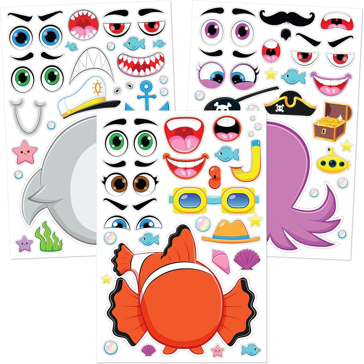 JOYIN 36 Sheets 9"x6" Make a face Stickers for Kids - Mixed Animals - image 4