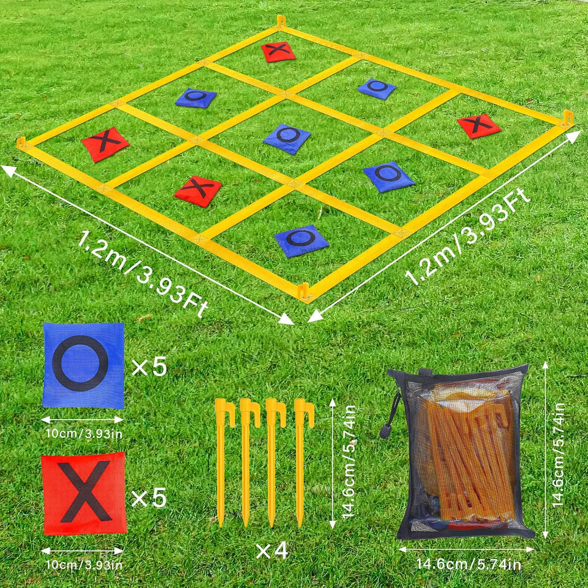 Giant Tic Tac Toe Outdoor Games for Kids Adults Family - Yellow - image 2
