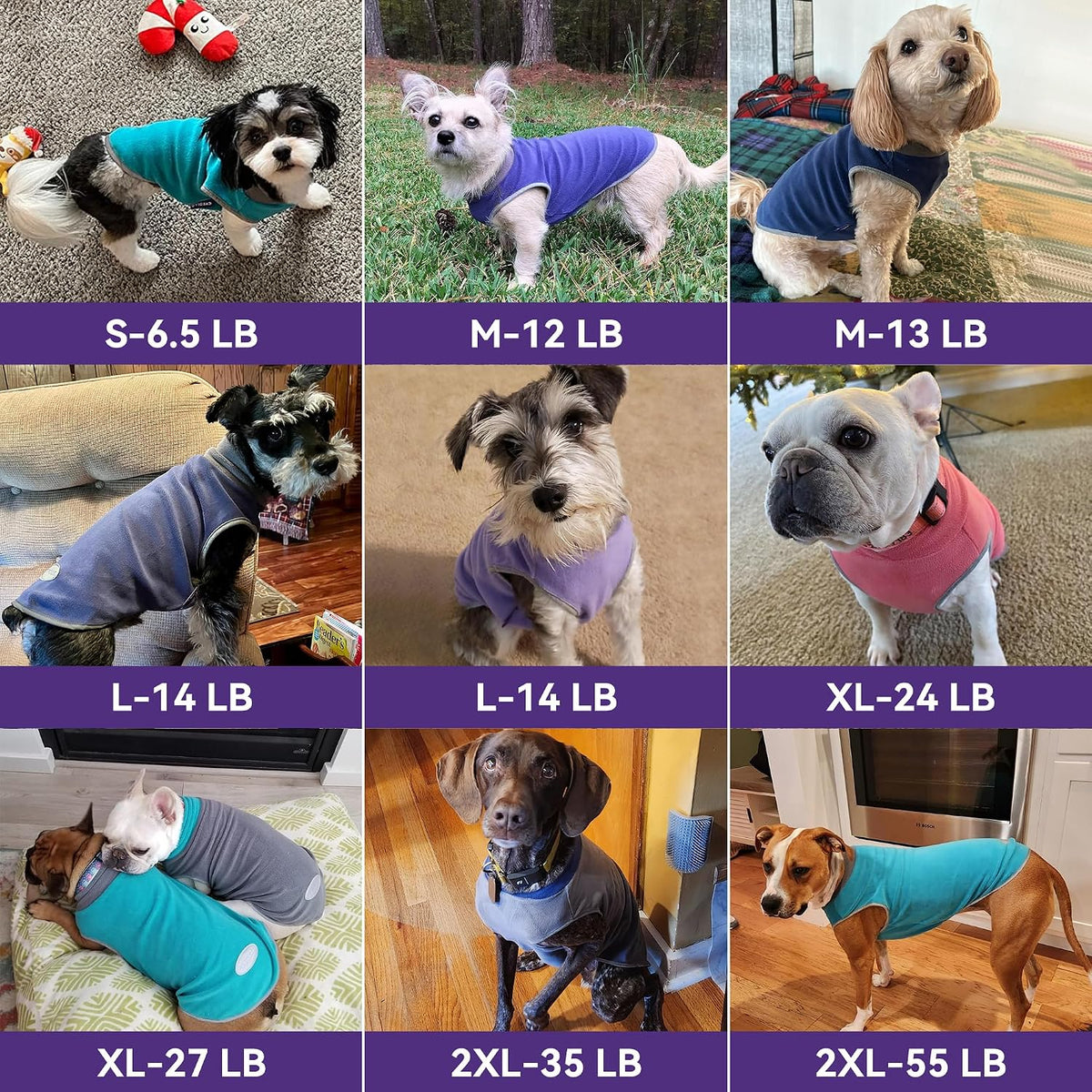 2 Pack Fleece Dog Sweater Pullover Lightweight Reflective Jacket – Essentials for Dogs - Grass Green & Grey / XXX-Large - image 4