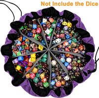 SIQUK Large Dice Bag with Pockets Big Capacity Dice Bag Drawstring - Dark Violet - image 2