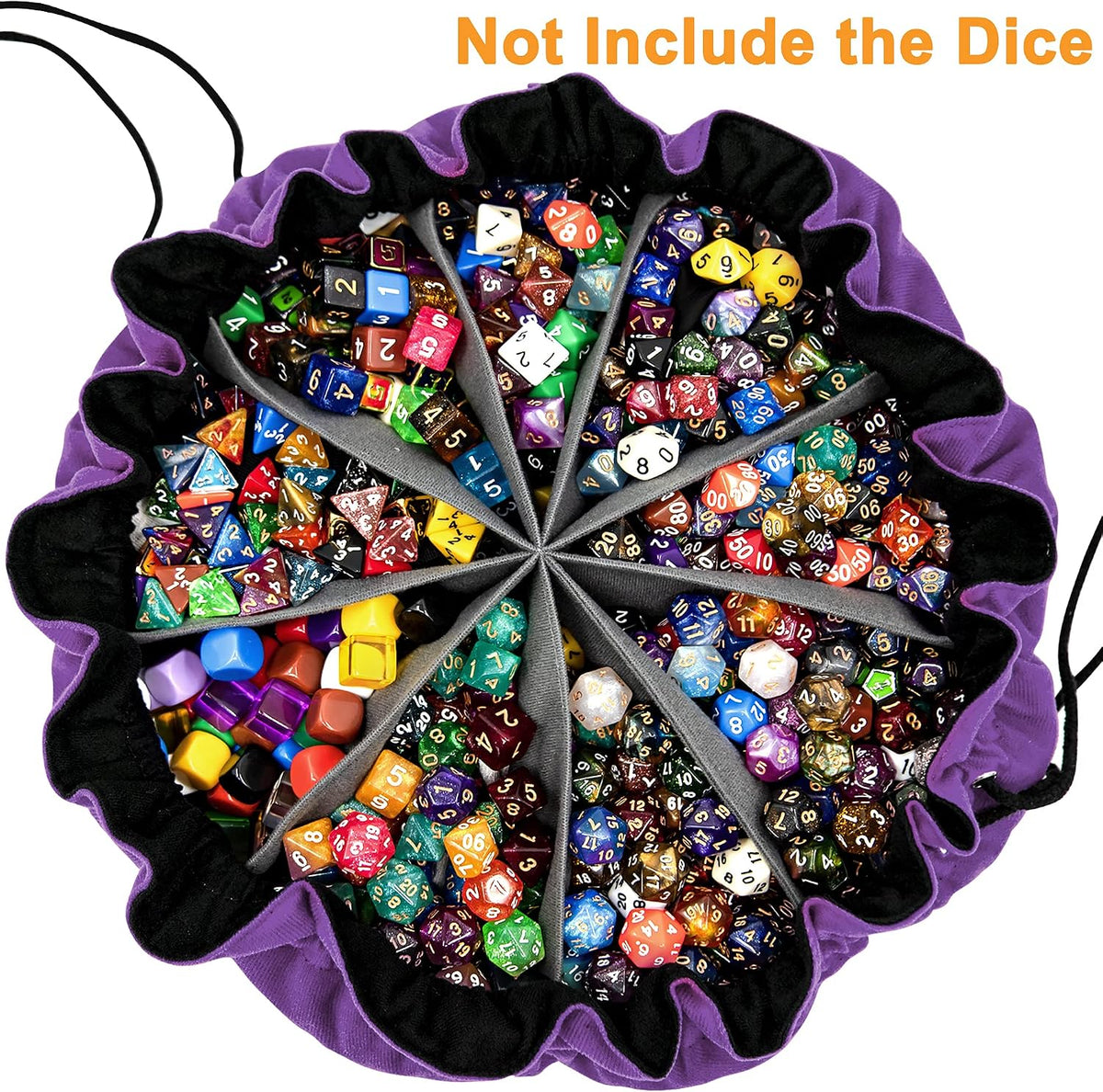 SIQUK Large Dice Bag with Pockets Big Capacity Dice Bag Drawstring - Dark Violet - image 2