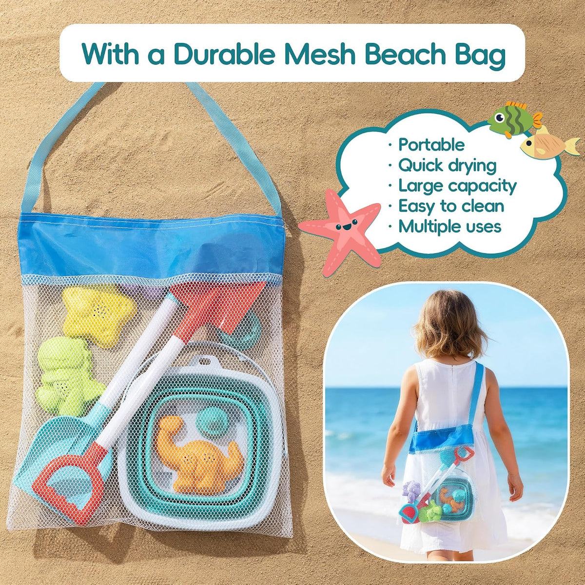 Sawaruita Beach Toys 12 PCS - Beach Toy Set - image 4