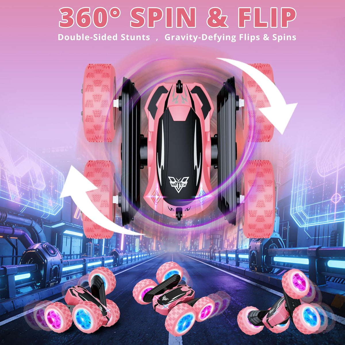 KKONES Remote Control Car - Pink - image 4