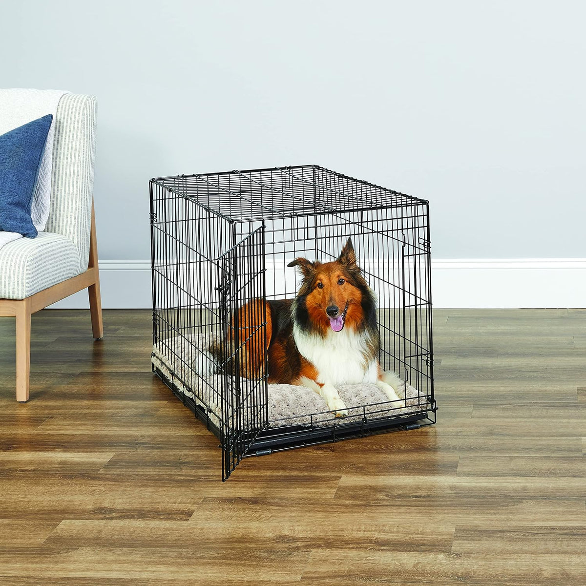 New World by Midwest 42-Inch Single Door Crate, for Large Breeds - Single Door - Black / Medium (36"L) - image 2