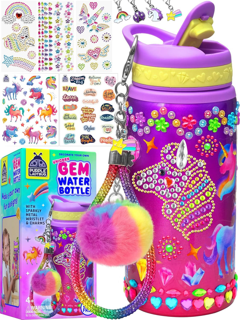 Decorate Your Own Water Bottle Kit for Girls - WB Gemstone - Unicorn