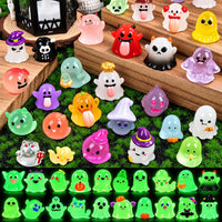44Pcs Halloween Mini Ghost Figurines 44 Styles Luminous Resin - 44pcs-luminous Ghosts