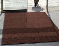 M+A Matting WaterHog Diamond | Commercial-Grade Entrance Mat with Rubber Border – Indoor/Outdoor, Quick Drying, Stain Resistant Door Mat (Dark Brown, 4' x 8')