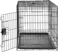 Amazon Basics Portable, Foldable Metal Wire Small Dog Crate with Removable Tray, Divider Panel - 36 x 23 x 25 in / Single Door w/ Divider - image 3