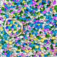 BXI 2.2 Lbs Small Aquarium Substrate Gravel Sand - Multicolored Glass Sand / 2.2 lbs, 0.24''-0.40''(Medium)
