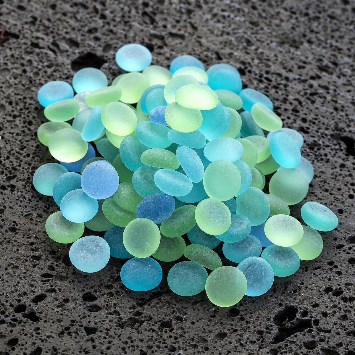 HappyFiller 2 Lb Matted Flat Marbles - Blue/Green/Aqua Teal / 2 LB - image 4