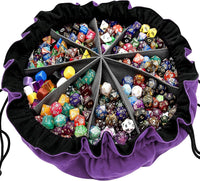 SIQUK Large Dice Bag with Pockets Big Capacity Dice Bag Drawstring - Dark Violet