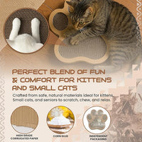 Paw-Shaped Cat Scratcher | Reversible Cardboard Kitten Scratcher | Kitten Scratching Board for Indoor Cats | cat Scratcher Cardboard for Small & Medium Cats & Kittens | Cat Toy (Small)