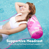 SLOOSH 2 Packs Hammock Pool Floats Adults - Tropical Leaves-Blue,Pink - image 3