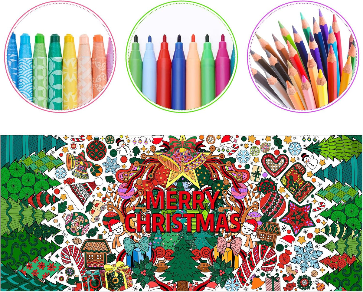 Dvbonike Jumbo Mandala Coloring Poster Giant Flower DIY Drawing Paper - Xmas Mandala - image 3