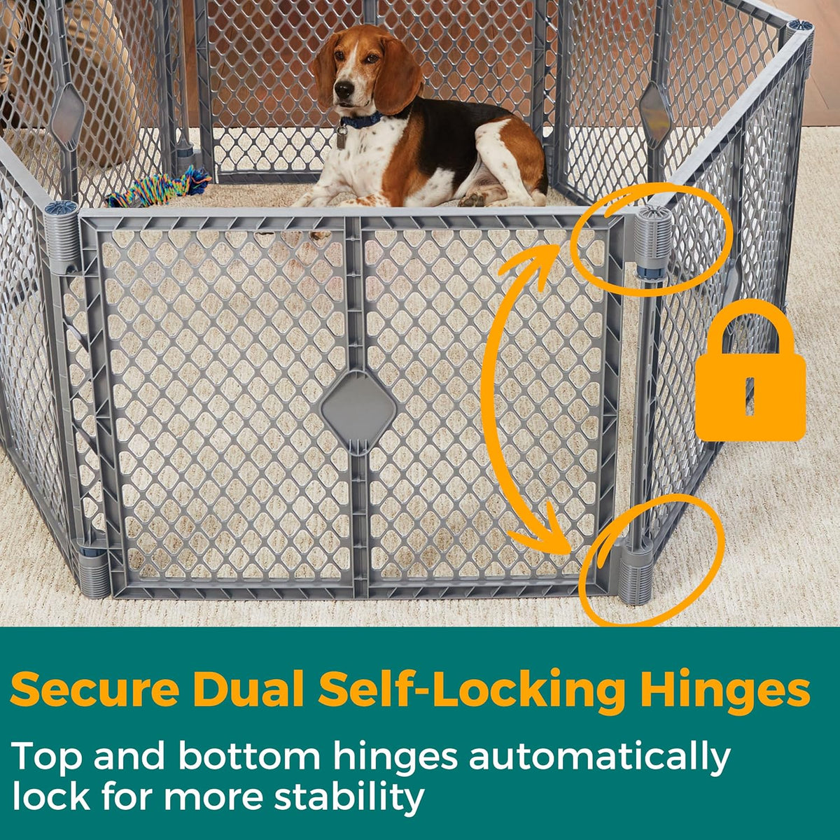 MyPet North States Petyard Plus: 3 Ft. Wide Folding Dog Playpen - 6-Panel / Basic / Fieldstone - image 3