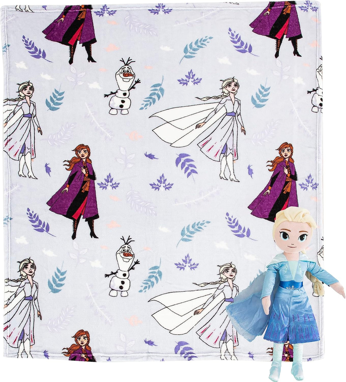 Northwest Character Hugger Pillow & Silk Touch Throw Blanket Set - Frozen 2 - Friends in Leaves