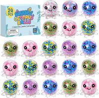 16 Pack Slow Rising Stress Balls，Textured Memory Soft Stress Ball – Fun for Kids & Family - 24 Pack Octopus Stress Balls
