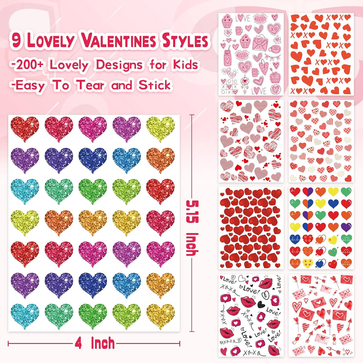 LINAYE 24 Sheets Happy Birthday Stickers, 730 Counts - Valentines 72 Sheets - image 2