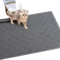 Cat Litter Box Mat, Trapping Mat Premium Durable PVC Pad - Grey / 47*35