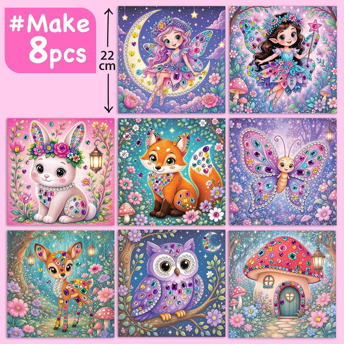 EZCRA Gem Sticker Kit for Kids, 990+ Stickers - Fairy - image 2