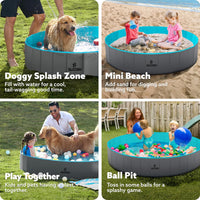 SLOOSH Foldable Dog Kiddie Pool - Gray / 63" x 12" - image 4