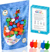 25-Pack Hanukkah Dreidels Multicolor Plastic Chanuka Draydels - 100-Pack
