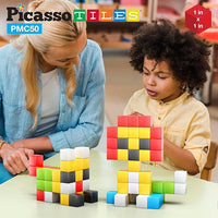 Picasso Cubes Kids Pixel 1” Magnetic Puzzle Cube Mix & Match w/Free Ideabook Sensory Toys STEAM Learning Building Block Magnets Construction Toy Set Stacking Magnet Creative Kit