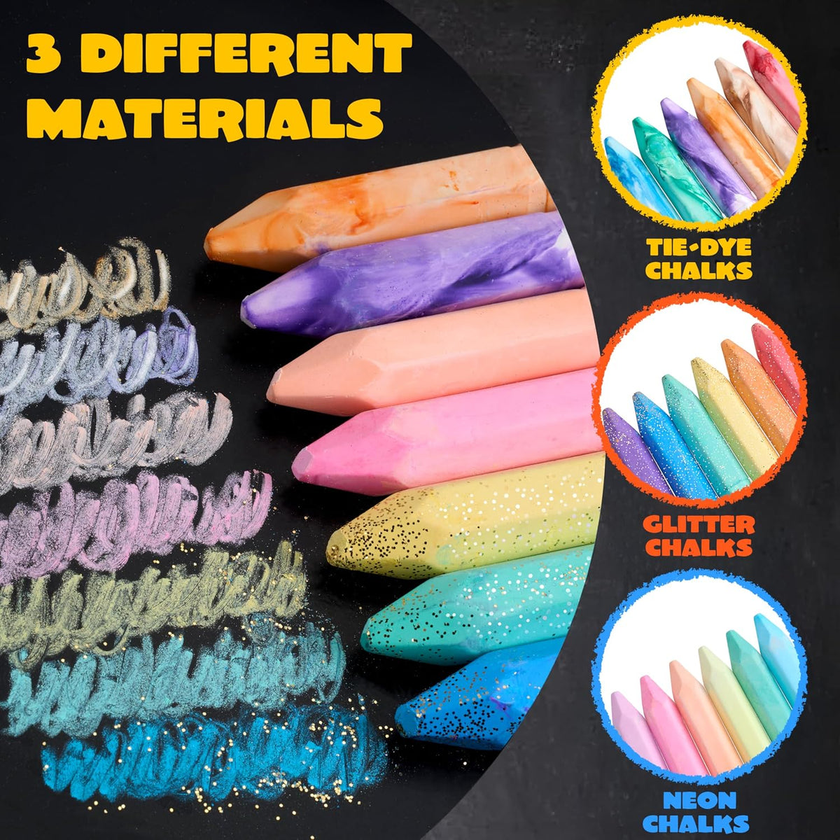 JOYIN 36 PCS Washable Sidewalk Chalk, 3 Styles - 18 - image 4
