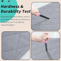 MABOZOO Indestructible Dog Bed, Chew Proof Crate Pad for Aggressive Chewers - Machine Washable Quilted Mat for Small Dogs - Durable Grey Kennel Pad (22x35 in)