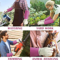 HANDLANDY Rose Pruning Gardening Gloves for Men & Women, Thornproof Long Gauntlet Gloves, Pigskin Leather - Breathable & Durability (Small)