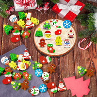 JUNEBRUSHS 150Pcs Fall Mini Erasers - Christmas Style - image 3